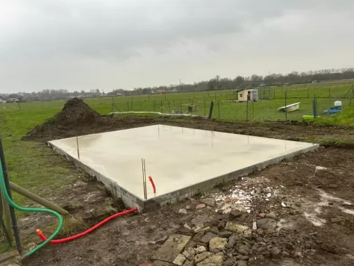 Réalisation d'une dalle béton pour un garage à Wardrecques, Saint-Omer, CMI Audomarois