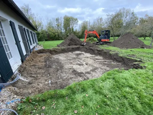 Terrassement d'une extension près de Merlimont, Saint-Omer, CMI Audomarois