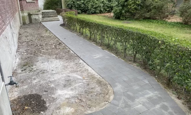 Pose de pavés autobloquants près de Dunkerque, Saint-Omer, CMI Audomarois