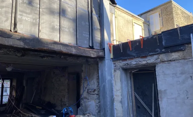 Coulage de poteaux béton en rénovation à Boulogne-sur-Mer, Saint-Omer, CMI Audomarois